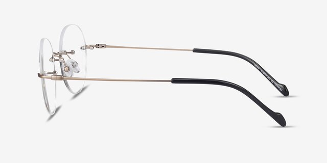 Shine Gold TitaniumEyeglass Frames from EyeBuyDirect, Side View