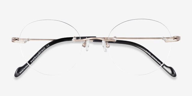 Shine Gold TitaniumEyeglass Frames from EyeBuyDirect, Closed View