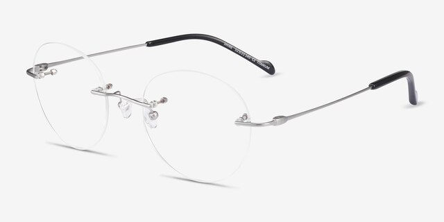 Shine Silver TitaniumEyeglass Frames from EyeBuyDirect, Angle View
