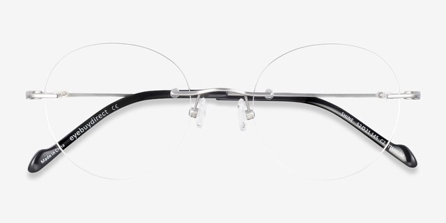 Shine Silver TitaniumEyeglass Frames from EyeBuyDirect, Closed View