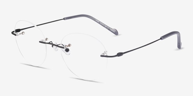 Shine Black TitaniumEyeglass Frames from EyeBuyDirect, Angle View
