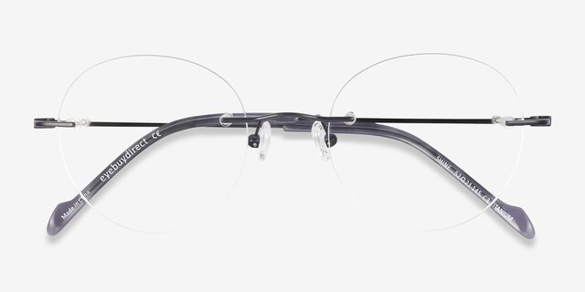 Shine Black TitaniumEyeglass Frames from EyeBuyDirect, Closed View