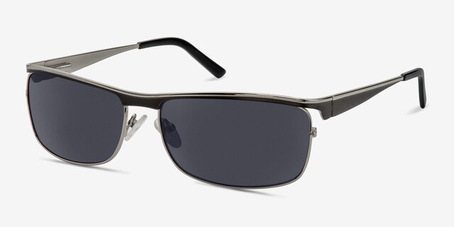 Brighton Silver & Black MétalSoleil de Lunette de vue d'EyeBuyDirect, Vue d'Angle