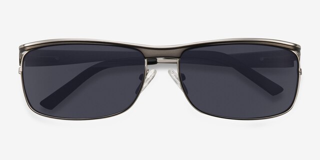 Brighton Silver & Black MétalSoleil de Lunette de vue d'EyeBuyDirect, Vue Rapprochée