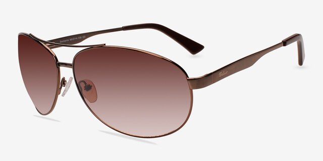Santorini Brown MetalSunglass Frames from EyeBuyDirect, Angle View
