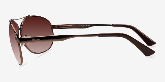 Santorini Brown MetalSunglass Frames from EyeBuyDirect, Side View