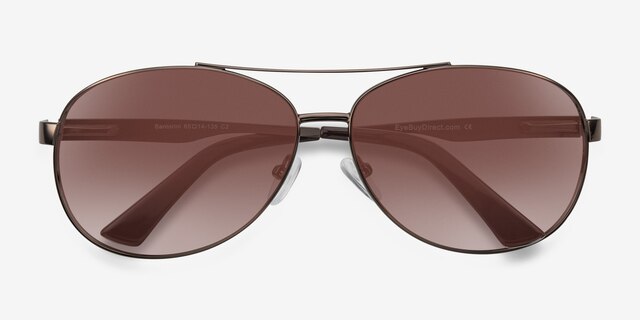 Santorini Brown MetalSunglass Frames from EyeBuyDirect, Closed View