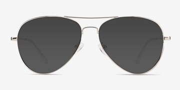 Good Vibrations Silver Aviator Metal Sunglasses