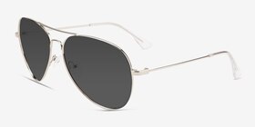 Good Vibrations Argenté Métal Soleil de Lunette de vue d'EyeBuyDirect, Vue d'Angle