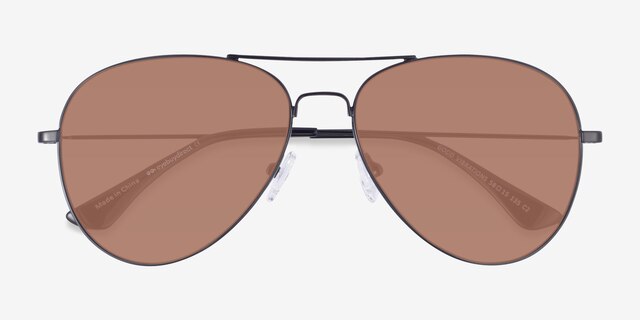 Good Vibrations Black MetalSunglass Frames from EyeBuyDirect, Closed View