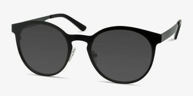 Copenhagen Matte Black MetalSunglass Frames from EyeBuyDirect, Angle View