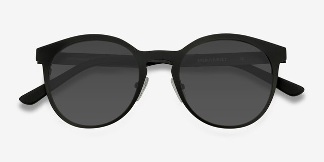 Copenhagen Matte Black MetalSunglass Frames from EyeBuyDirect, Closed View