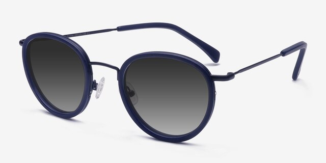 Siena Matte Navy Acetate-metalSunglass Frames from EyeBuyDirect, Angle View