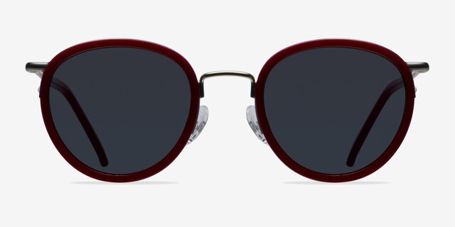 Siena Red Acetate-metalSunglass Frames from EyeBuyDirect, Front View