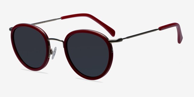 Siena Red Acetate-metalSunglass Frames from EyeBuyDirect, Angle View