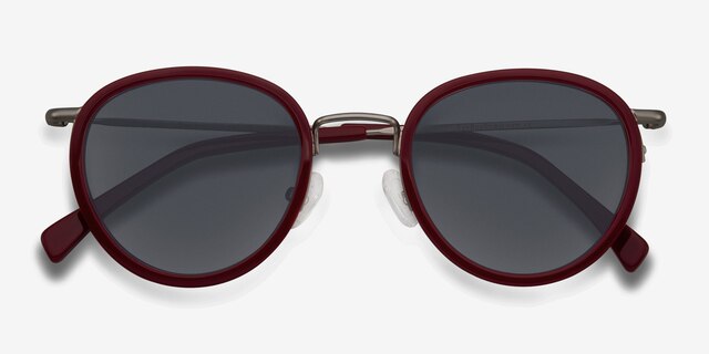 Siena Red Acetate-metalSunglass Frames from EyeBuyDirect, Closed View