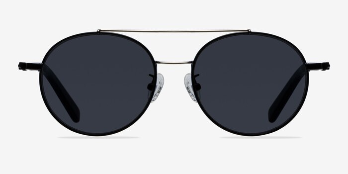 Hendrix Black/Silver Metal Sunglass Frames from EyeBuyDirect