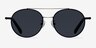 Hendrix Black & Silver MetalSunglass Frames from EyeBuyDirect, Front View
