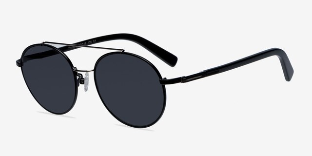 Hendrix Black & Silver MetalSunglass Frames from EyeBuyDirect, Angle View
