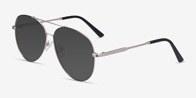 Camp Black Silver MetalSunglass Frames from EyeBuyDirect, Angle View
