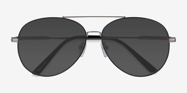Camp Black Silver MetalSunglass Frames from EyeBuyDirect, Closed View