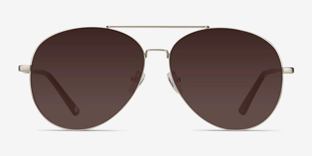 Camp Matte Silver MetalSunglass Frames from EyeBuyDirect, Front View