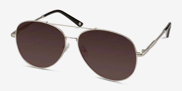 Camp Matte Silver MetalSunglass Frames from EyeBuyDirect, Angle View