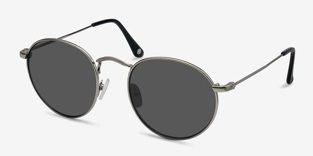 Disclosure Silver MetalSunglass Frames from EyeBuyDirect, Angle View