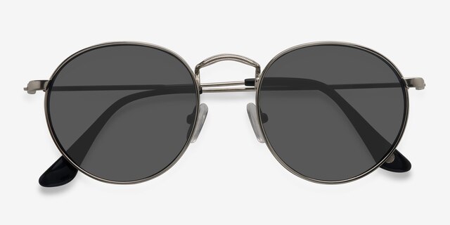 Disclosure Silver MetalSunglass Frames from EyeBuyDirect, Closed View