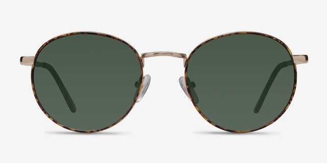 Saigon Tortoise Golden MetalSunglass Frames from EyeBuyDirect, Front View