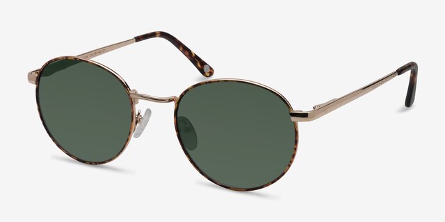 Saigon Tortoise Golden MetalSunglass Frames from EyeBuyDirect, Angle View