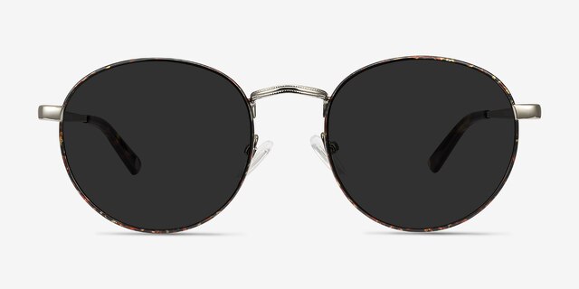 Saigon Tortoise Silver MetalSunglass Frames from EyeBuyDirect, Front View