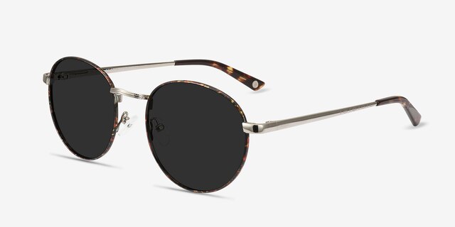 Saigon Tortoise Silver MetalSunglass Frames from EyeBuyDirect, Angle View