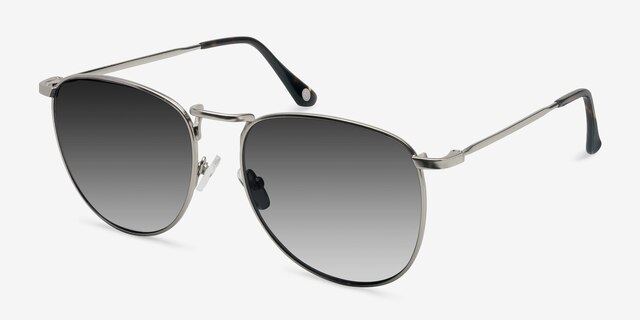 Fume Silver MetalSunglass Frames from EyeBuyDirect, Angle View