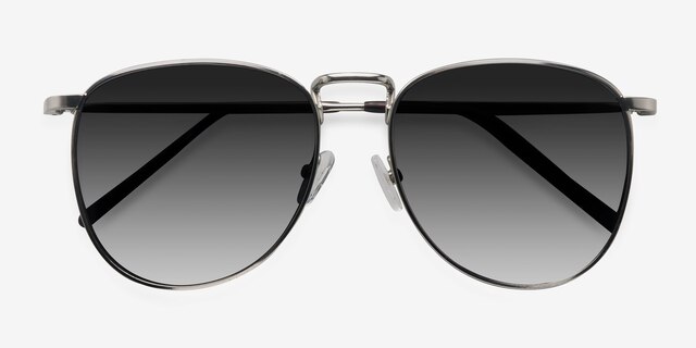 Fume Silver MetalSunglass Frames from EyeBuyDirect, Closed View