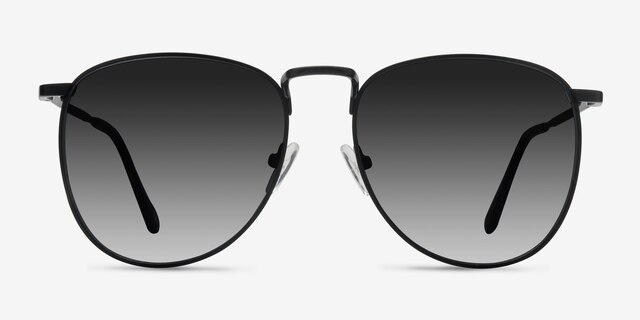 Fume Noir MétalSoleil de Lunette de vue d'EyeBuyDirect, Vue de Face