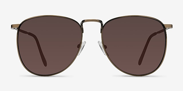 Fume Bronze MetalSunglass Frames from EyeBuyDirect, Front View