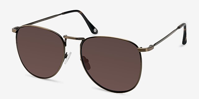 Fume Bronze MetalSunglass Frames from EyeBuyDirect, Angle View