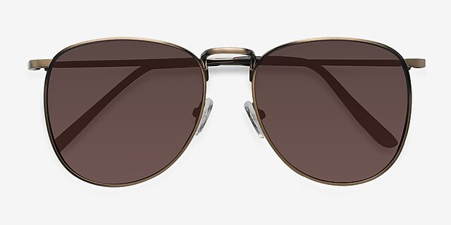 Fume Bronze MetalSunglass Frames from EyeBuyDirect, Closed View