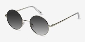 Guru Argenté Métal Soleil de Lunette de vue d'EyeBuyDirect, Vue d'Angle