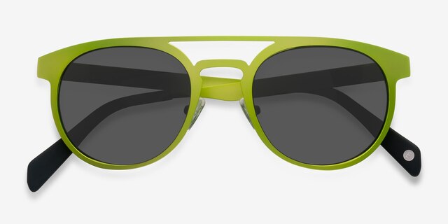 Playground Green MetalSunglass Frames from EyeBuyDirect, Closed View