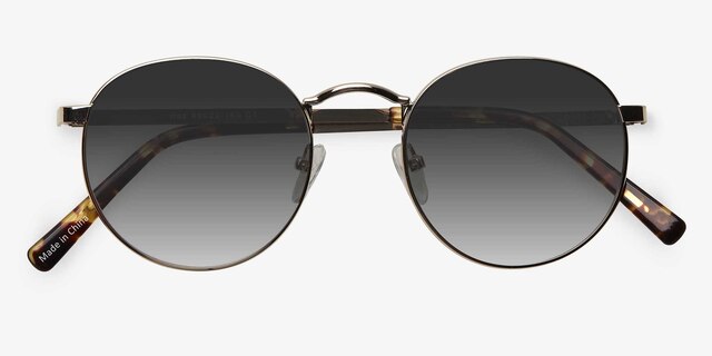 Rex Golden MetalSunglass Frames from EyeBuyDirect, Closed View