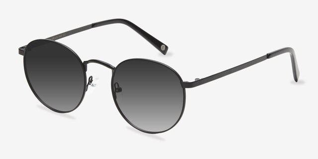 Rex Matte Black MetalSunglass Frames from EyeBuyDirect, Angle View