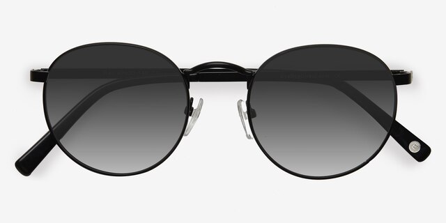 Rex Matte Black MetalSunglass Frames from EyeBuyDirect, Closed View