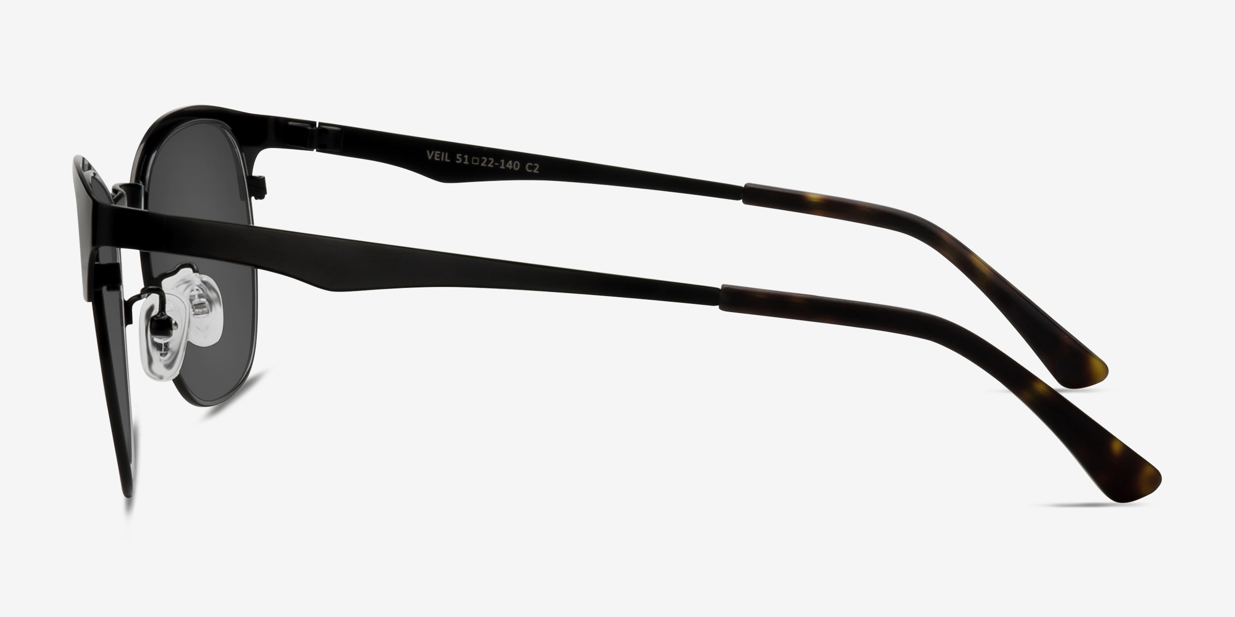 Veil - Browline Black Frame Prescription Sunglasses | Eyebuydirect