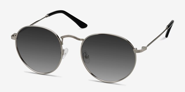 Disclosure Silver MetalSunglass Frames from EyeBuyDirect, Angle View