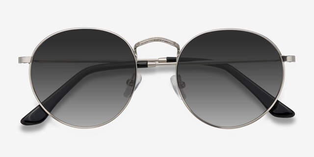 Disclosure Silver MetalSunglass Frames from EyeBuyDirect, Closed View
