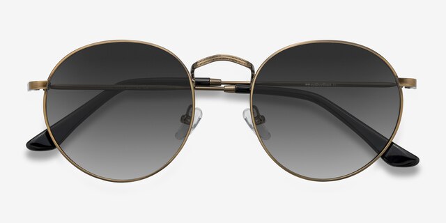Disclosure Brown MetalSunglass Frames from EyeBuyDirect, Closed View