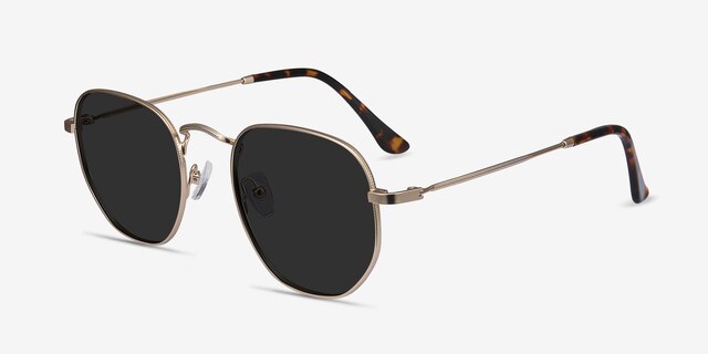 Boardwalk Golden MetalSunglass Frames from EyeBuyDirect, Angle View
