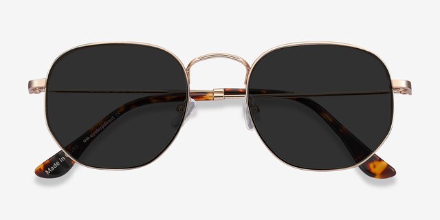 Boardwalk Golden MetalSunglass Frames from EyeBuyDirect, Closed View